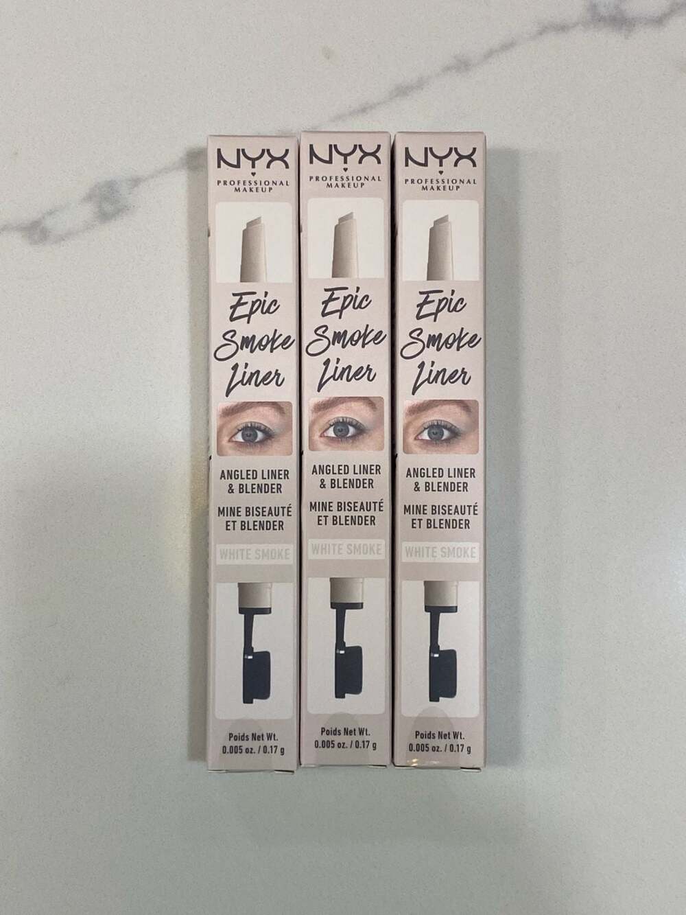 3 x NYX Professional Makeup Epic Smoke Liner & Blender, White Smoke ESL01, 0.005